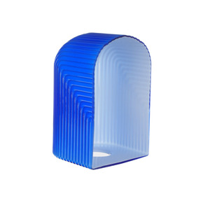 Abat-jour en verre blanc opale nervuré de couleur bleue personnalisé pour applique murale - Product Image 3