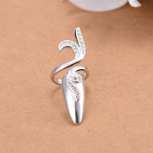 Креативное модное Позолоченное серебряное кольцо для ногтей из нержавеющей стали с орнаментом на заказ инкрустированное цветочное кольцо для ногтей Набор для девушек - Product Image 5