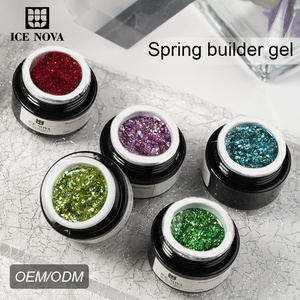 ICE NOVA Spring Builder Gel dur Glitter Extension Colle avec de grandes paillettes Beauté Longue durée Artiste Glitter Couleurs Hema Free - Product Image 5