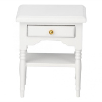 Miniature Chambre Meubles En Bois Blanc Couleur Cabinet Modèle Mini Table De Chevet pour Enfants Dollhouse
