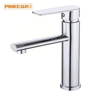 Robinet de lavabo monotrou économique en acier inoxydable, finition chromée, avec mitigeur monocommande et cartouche céramique, design moderne, <span class=keywords><strong>eau</strong></span> chaude/froide - Product Image 1