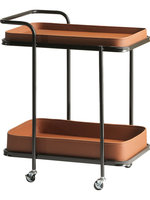 Table d'appoint moderne en cuir avec roulettes, table d'appoint mobile avec rangement, meuble de salon de luxe léger