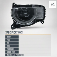 Pour Land Rover Defender 2020-2025 – Ensemble de phares à LED matriciels 12V 50W avec feux de jour DRL améliorés