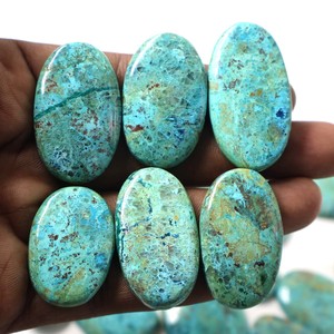 Crisocola Natural de Alta Calidad, Malaquita en Corte Ovalado, Cabujón de Piedra Preciosa Suelta para Joyería, Disponible a Precio de Mayoreo - Product Image 4