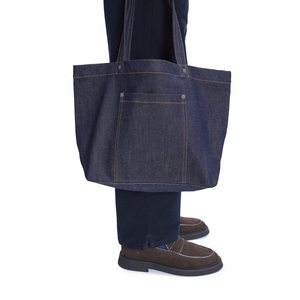 Sac à main en denim léger au design personnalisé, sac fourre-tout en toile de coton denim basique à grande capacité, fait à la main - Product Image 5