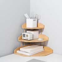 Petit espace polyvalent 3 niveaux support d'angle en bois salle de bain présentoir douche étagère salon cuisine meubles utilisation des plantes