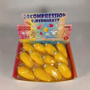 Juguete Antiestrés de Goma con Forma de Fruta (Plátano, Maíz) y Patito Amarillo, de Rebote Lento, Estilo Comestible, Decorativo y Creativo, de Moda - Product Image 3
