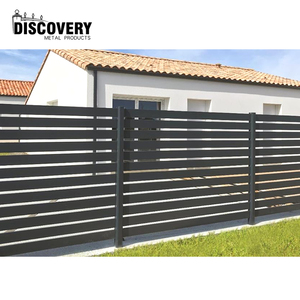 <span class=keywords><strong>Valla</strong></span> DE PRIVACIDAD DE ALUMINIO decorativa al por mayor, listón horizontal negro, <span class=keywords><strong>valla</strong></span> de jardín, paneles retráctiles de aluminio - Product Image 2