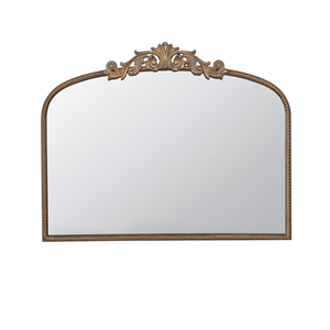 Miroir d'arche doré au design classique 40x31, cadre d'inspiration baroque pour salon, salle de bain, entrée, console - Product Image 1