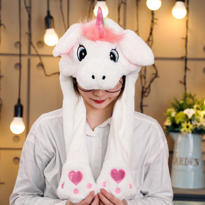 Mùa Đông Tùy Chỉnh Hàn Quốc Bunny Di Chuyển Tai Sang Trọng Dễ Thương Động Vật Cap Vui Thỏ Mũ - Product Image 6