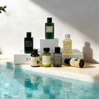 Emballage personnalisé, ensemble de shampooing et d'articles de toilette pour hôtel en flacons en plastique miniatures de 30 ml et 40 ml, pour kit de salle de bain d'hôtel de luxe