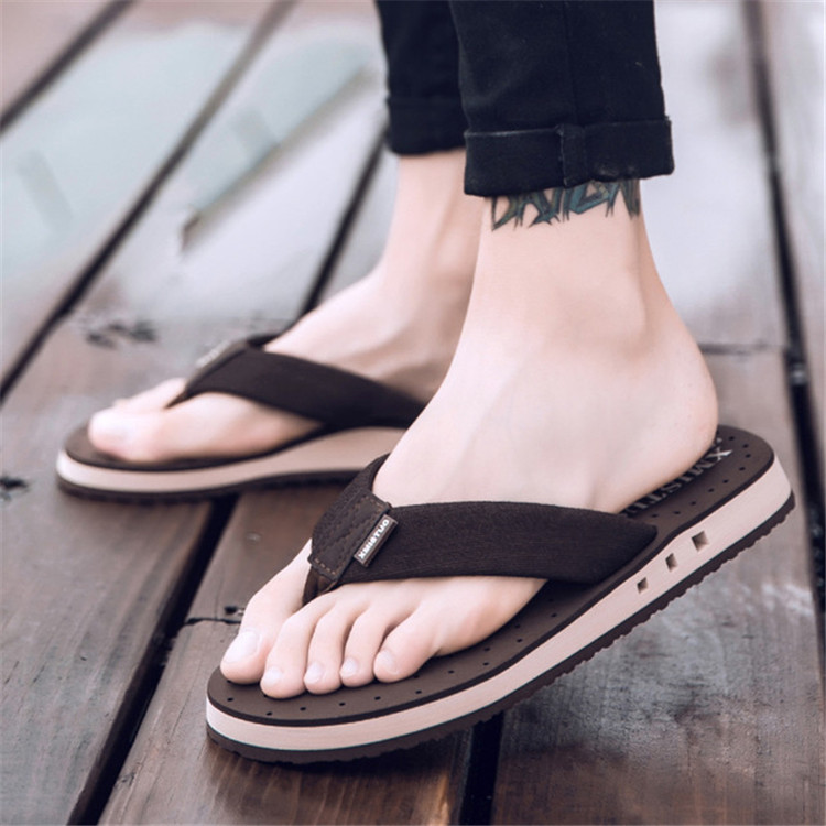 Summer Beach Slippers Custom Logo Men Flip Flops Slipper Rubber Sole EVA Men Flip-Flop