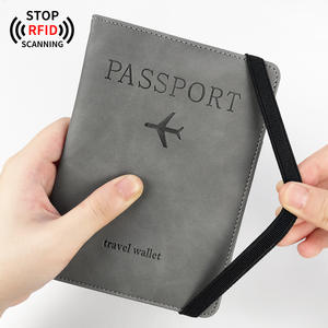 Portefeuille de voyage en cuir PU personnalisé, vente en gros, porte-cartes anti-RFID avec fente pour billet, couverture de passeport - Product Image 5