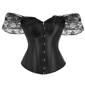 5 Colors Fashion Stylish Corset Tops Women Off Shoulder Strapless Lace-up Buckle Bustier Corset Lady Lace Sexy Tank Crop Top