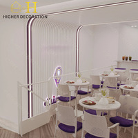 Mobilier pour magasin de crème glacée, ensemble table et chaises de café, comptoir de réception, design intérieur élégant pour boutique de crème glacée