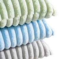 Housse de coussin décorative moderne en fausse fourrure peluche double face 30x50cm rayée pour hôtel et hôpital, douce et moelleuse