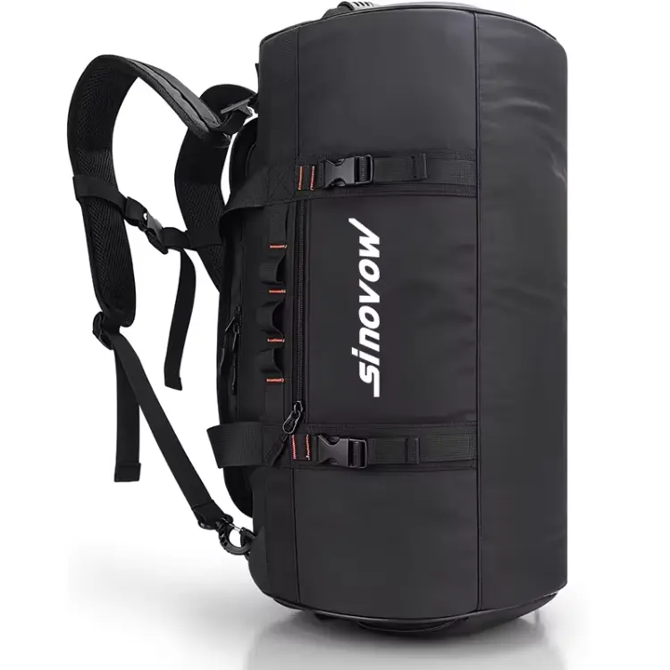 Özel Logo büyük siyah Mens Duffel all spor çantası sırt çantası branda Pvc su geçirmez spor seyahat spor salonu silindir çanta erkekler için