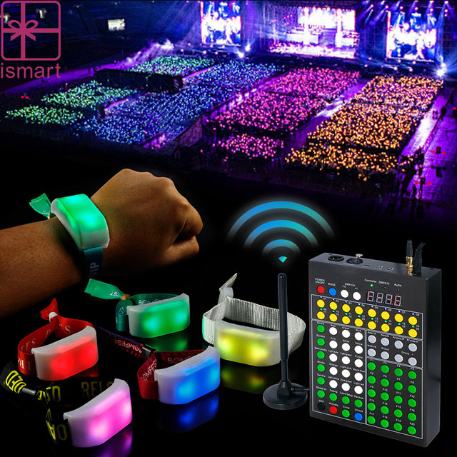 Custom Concert Event DJ Controller RFID Luminous Silicone Nylon Wristbands Wifi Controlled LED Bracelet for Parties