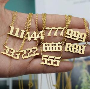 Collane personalizzate con ciondolo in acciaio inossidabile con numero di angelo per gioielli con numeri da donna per ragazza collana con numero fortunato regalo minimalista - Product Image 2