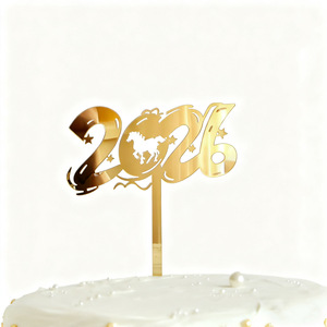 น้ำผึ้งและความหวาน 2026 ปีม้า ท็อปเปอร์เค้กอะคริลิค อุปกรณ์จัดงานเทศกาลฤดูใบไม้ผลิ ของตกแต่งเค้ก - Product Image 4