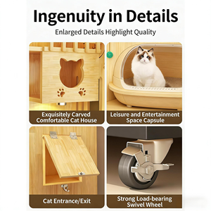 Villa per Gatti di Lusso Moderna e Sostenibile, Casa per Gatti in Legno Personalizzata, Gabbia per Gatti da Interno Prodotta a Shandong - Product Image 3