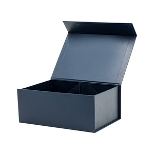 Luxury Sturdy A5 Deep Navy Blue Folding Magnetic <b>Gift</b> Tie <b>Box</b> with Ribbon - Product Image 2