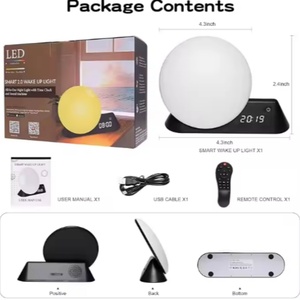 The Smart Bedside Night Light Alarm <b>Clock</b> with 15 <b>White</b> Noise RGB Ambient Lights Is Suitable for Bedrooms and Studies - Product Image 6