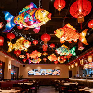 Đèn lồng cá Trung Quốc bán buôn cho Tết Nguyên đán, Giáng sinh, Lễ Tạ ơn, trang trí lễ hội, chống thấm nước, tái sử dụng, làm thủ công - Product Image 3