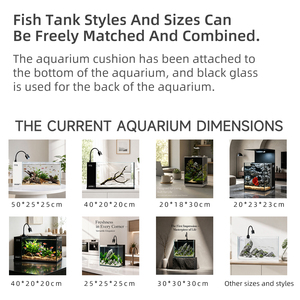 Aquarium de bureau carré tout-en-un avec filtre intégré, projecteur zoomable 3 couleurs, verre ultra-clair à faible teneur en fer, nano-aquarium vivant - Product Image 3