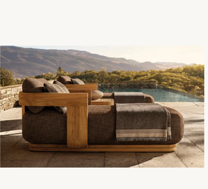 Chaise longue en teck moderne pour l'extérieur, très vendue, <span class=keywords><strong>lit</strong></span> de soleil en bois pour villa, hôtel, jardin, piscine, <span class=keywords><strong>terrasse</strong></span>, parcs - Vente directe d'usine - Product Image 2