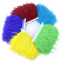 Frange de plumes d'autruche naturelles de 8-10 cm en vrac, tissu en dentelle satinée teinte pour vêtements, robes, décorations de mariage, artisanat DIY