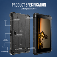 Tablette industrielle robuste Android CENAVA 8 pouces IPS 1280*800 700 nit lisible en plein soleil avec écran tactile personnalisé résistant à l'eau et GPS