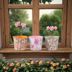 Venta al por mayor Mini macetas de flores hechas a mano negro forma redonda Ecológico Planta de <span class=keywords><strong>hierro</strong></span> Macetas para ventanas Jardín Granja - Product Image 4