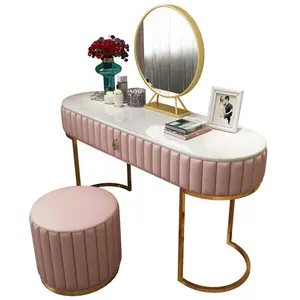 Coiffeuse classique de style européen, meuble de <span class=keywords><strong>chambre</strong></span> à coucher pour filles, Table de toilette avec miroir, maquillage, Vanity - Product Image 1