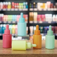 Flacon compte-gouttes en verre dépoli coloré de 30 ml pour sérum cosmétique, utilisé pour l'huile de soin de la peau, flacon compte-gouttes en verre dépoli coloré