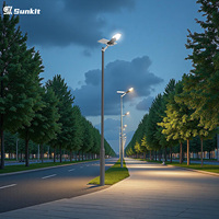 Lampadaire solaire SUNKIT à panneaux séparés, peinture de qualité automobile, moulage sous pression intégré de haute précision, résistance à la corrosion et à l'usure
