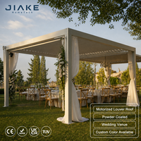 Pergola en aluminium thermolaqué Jiake avec toit à lames motorisées, gazebo d'extérieur pour lieu de mariage, jardin