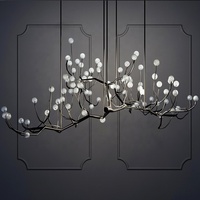 Suspension florale moderne de luxe K9 en cristal personnalisée villa LED design de lumière décorative lustre de raisin de salon créatif