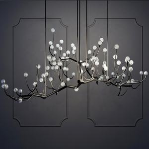 Suspension florale moderne de luxe K9 en cristal personnalisée villa LED design de lumière décorative lustre de raisin de salon créatif - Product Image 4