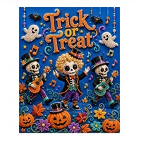 Accessoires de décoration pour la maison, vente en gros directe d'usine, livraison directe, kits d'artisanat pour enfants pour fête d'Halloween, peinture perlée 5D
