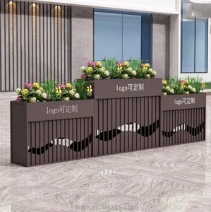 H039 Jardinière publique moderne en acier inoxydable de forme personnalisée unique pour la décoration de jardins, balcons et patios - Product Image 1