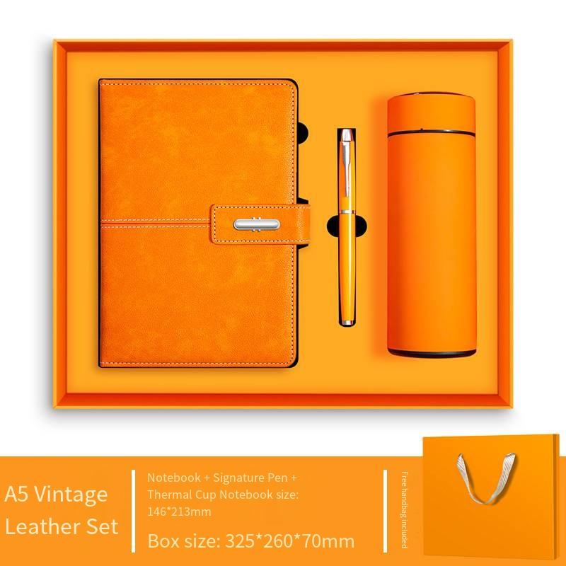 Orange pen + cup + gift box and gift bag