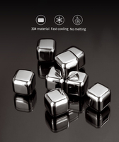 Usine personnalisé hexagone mini métal Cocktail ensemble d'outils whisky nouveauté vin réutilisable en acier inoxydable glaçons pierres fournisseurs