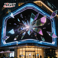 Mur vidéo LED extérieur HD, prend en charge l'effet visuel 3D en coin pour les murs extérieurs des centres commerciaux, grand écran d'affichage commercial
