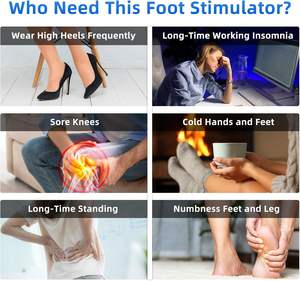 Recarregável TENS & EMS Foot Circulation Stimulator Neuropatia Pain Relief Foot Massager Machine <span class=keywords><strong>for</strong></span> Feet <span class=keywords><strong>Therapy</strong></span> - Product Image 6