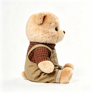 <strong>Cute</strong> Dressed Fluffy Curly Teddy <strong>Bear</strong> Stuffed Animal Wearing Plaid Blouse Khaki Bib Overalls Kids Gifts Soft <strong>Bear</strong> Plush Doll - Product Image 5
