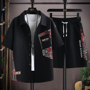 Nuevos trajes de hombre al por mayor. Conjunto de traje de jogging de 2 piezas para hombre de verano. Cárdigan + Pantalones Cortos Traje Hombre - Product Image 3