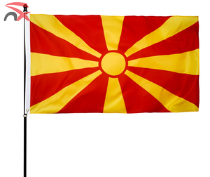 Banderas Nacionales Promocionales <span class=keywords><strong>de</strong></span> Poliéster 100% Impresas 150x90, <span class=keywords><strong>Bandera</strong></span> <span class=keywords><strong>de</strong></span> <span class=keywords><strong>Macedonia</strong></span> <span class=keywords><strong>del</strong></span> <span class=keywords><strong>Norte</strong></span> para Exteriores - Product Image 1