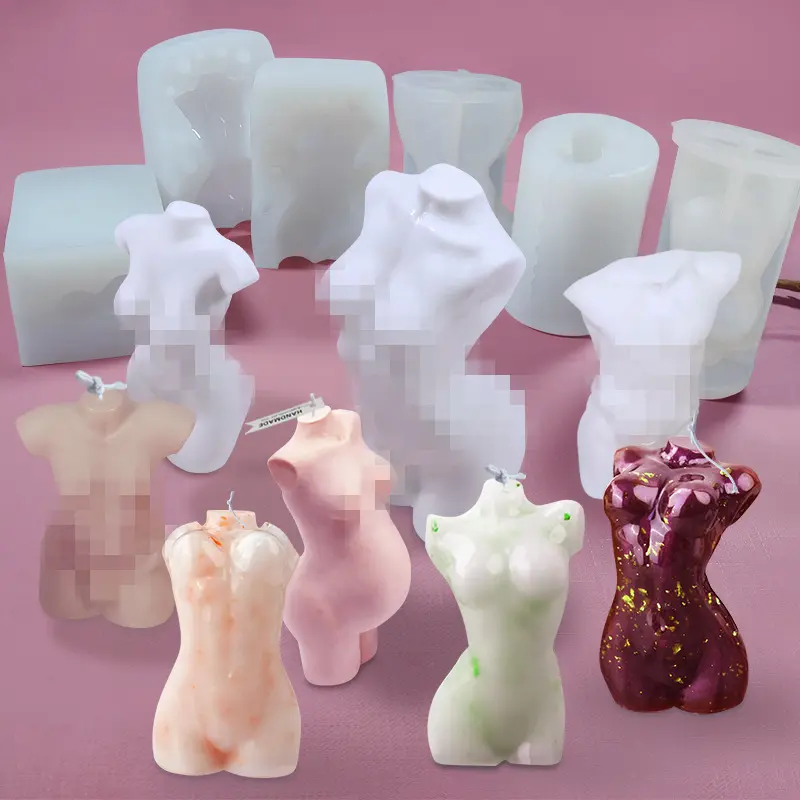 Big Large Silicon Candle Soap Moulds Silicone Fcandles Making Shapes 3d bBody And Square Vessels Tall Form Wax Mould Shy Female
