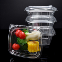 Boîtes carrées transparentes jetables en PET pour fruits, salades, graines et riz – Idéales pour supermarchés – Personnalisation acceptée